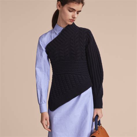 burberry one shoulder cable knit sweater|Burberry Cable.